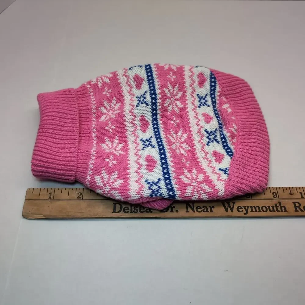 Lot of 2 Dog‎ Coat Sweater Size XSmall Yikeyo Grey Fleece Sherpa Pink Snowflake